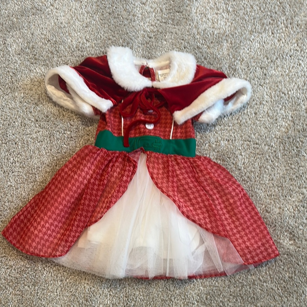 Taylor Joelle Christmas Disney Red and White Dress with Cape